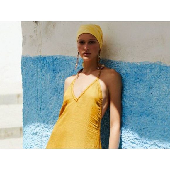 ZARA WRINKLE LOOK RUSTIC DRESS - Picture 3 of 9